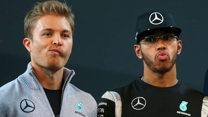 Hamilton dan Rosberg saat bersama-sama di Mercedes. - INDOSPORT